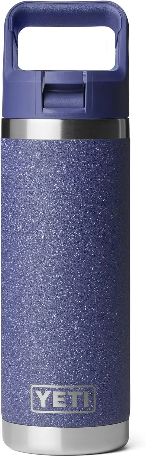 YETI Rambler 18 oz Bottle, Vacuum Insulated, Stainless Steel with Color Matching Straw Cap, Agave Teal Coastal Adventure Co
