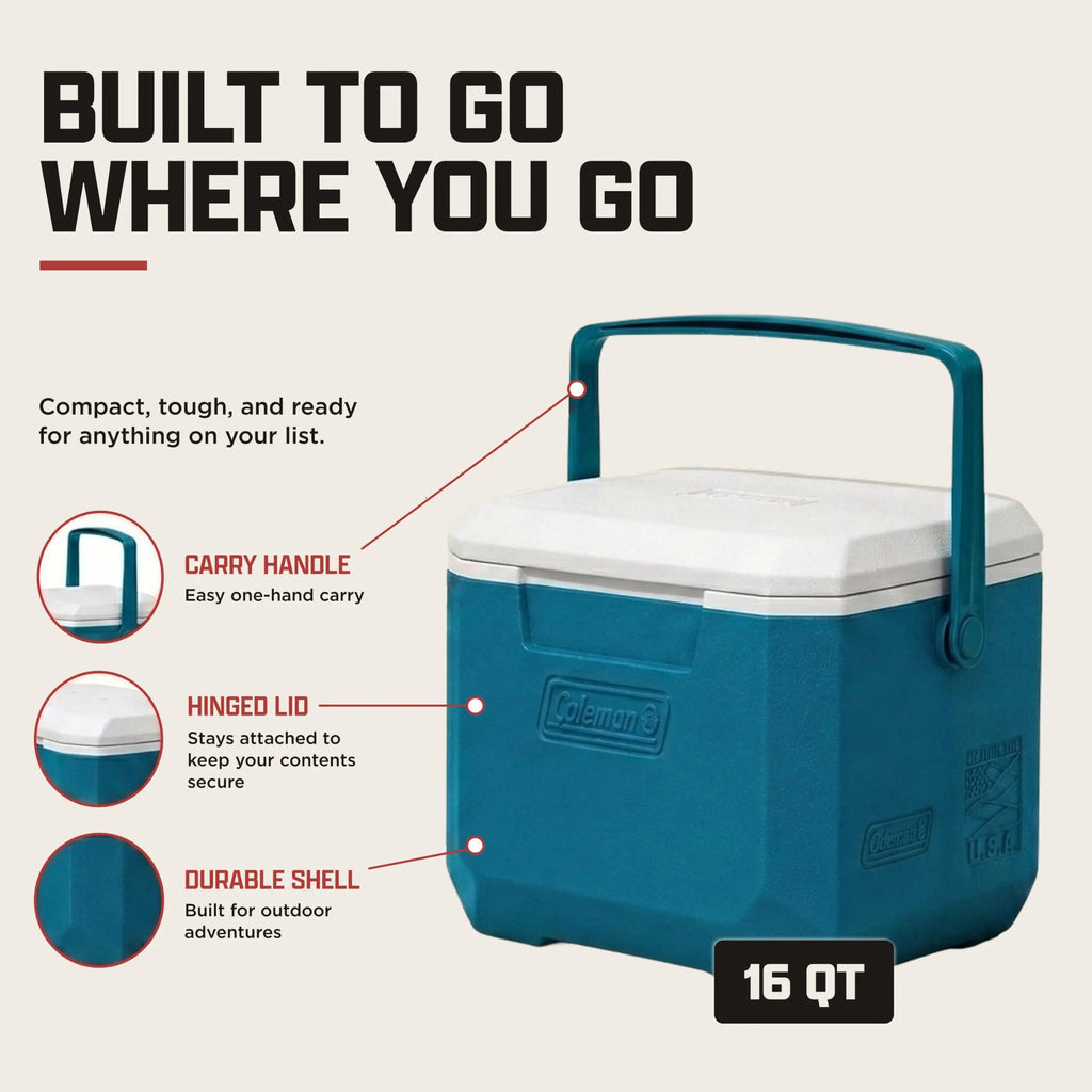 Coleman Chiller 9/16/30/48/60qt Cooler with Ice Retention, Leak Resistant, Great for Camping, Concerts, Sports, and More Coastal Adventure Co