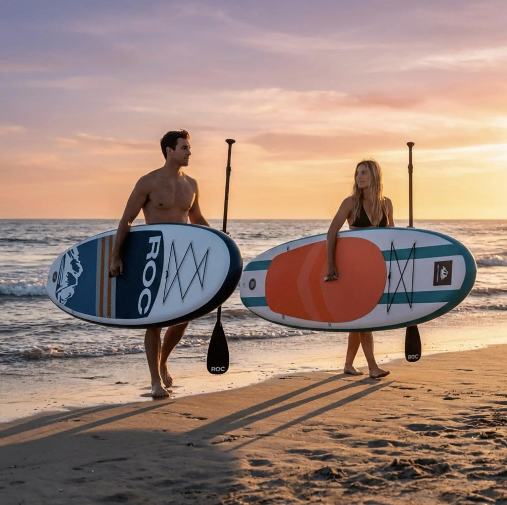 Roc Inflatable Stand Up Paddle Board 10' 6" with Premium SUP Paddle Board Accessories, Wide Stable Design, Non-Slip Comfort Deck for Youth & Adults Coastal Adventure Co