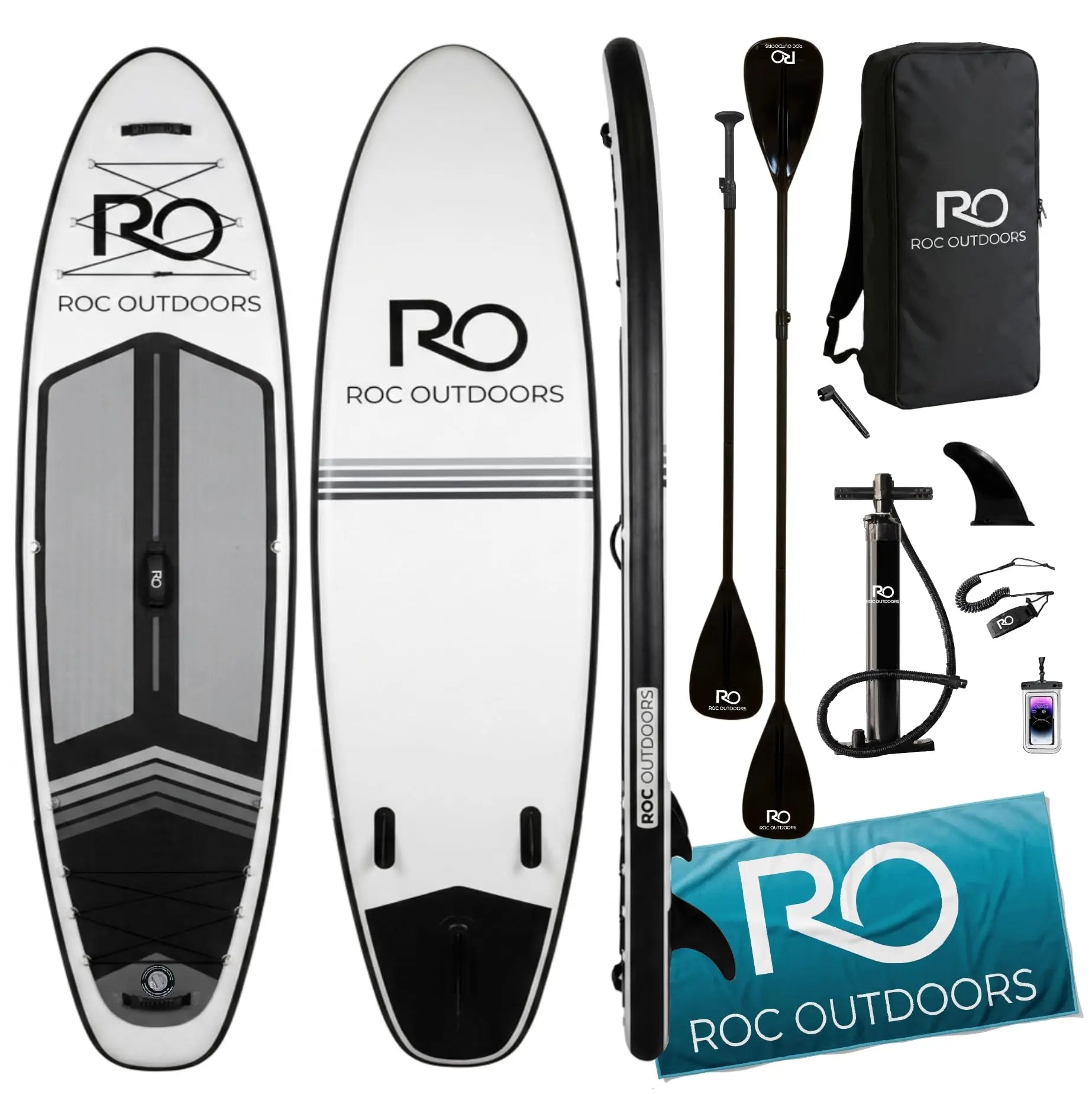 Roc Inflatable Stand Up Paddle Board 10' 6" with Premium SUP Paddle Board Accessories, Wide Stable Design, Non-Slip Comfort Deck for Youth & Adults Coastal Adventure Co