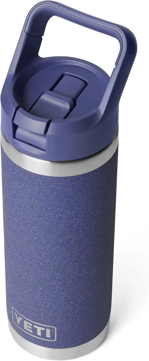 YETI Rambler 18 oz Bottle, Vacuum Insulated, Stainless Steel with Color Matching Straw Cap, Agave Teal Coastal Adventure Co