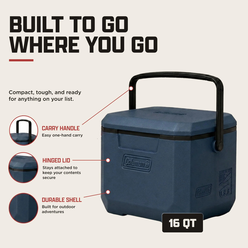 Coleman Chiller 9/16/30/48/60qt Cooler with Ice Retention, Leak Resistant, Great for Camping, Concerts, Sports, and More Coastal Adventure Co