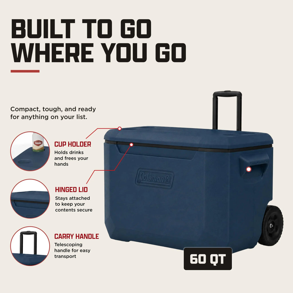 Coleman Chiller 9/16/30/48/60qt Cooler with Ice Retention, Leak Resistant, Great for Camping, Concerts, Sports, and More Coastal Adventure Co