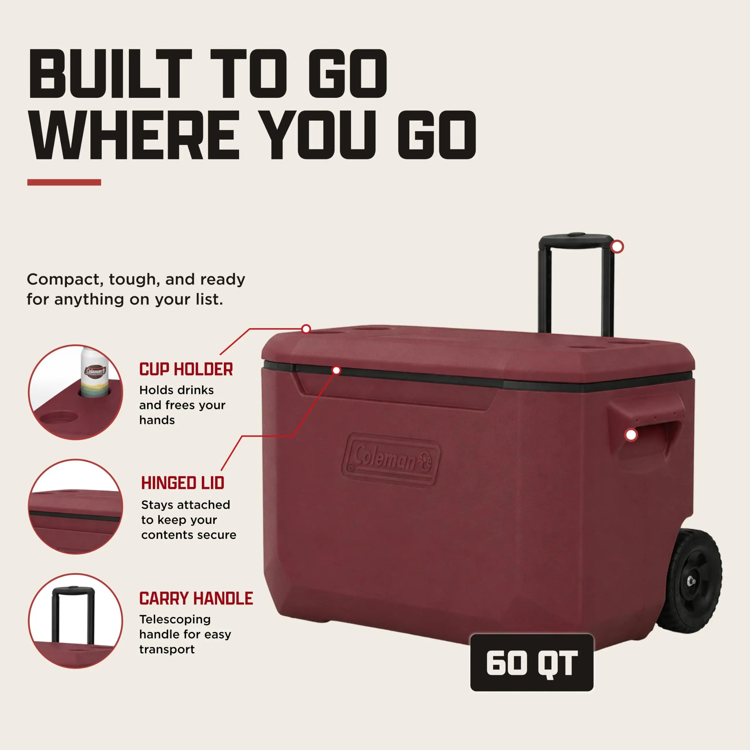 Coleman Chiller 9/16/30/48/60qt Cooler with Ice Retention, Leak Resistant, Great for Camping, Concerts, Sports, and More Coastal Adventure Co