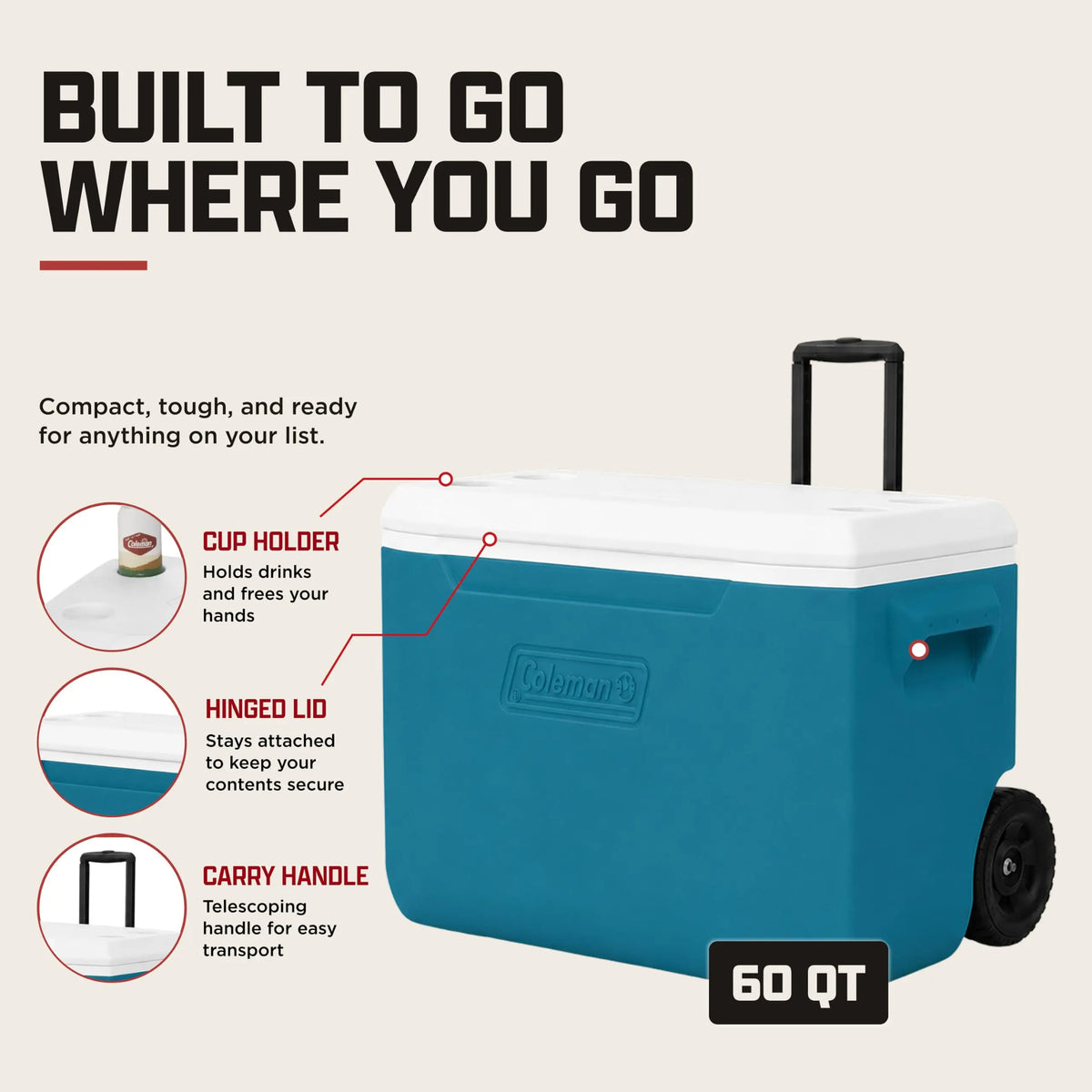 Coleman Chiller 9/16/30/48/60qt Cooler with Ice Retention, Leak Resistant, Great for Camping, Concerts, Sports, and More Coastal Adventure Co