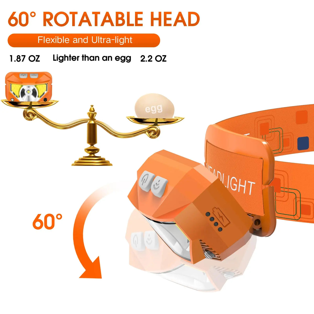 LHKNL Headlamp Flashlight, Lumen Bright Head Lamps LED Rechargeable Camping | Ultra-Light, with White Red Light, 2-Pack Waterproof Motion Sensor Headlight, 8 Modes for Outdoor Running Hiking Fishing Coastal Adventure Co