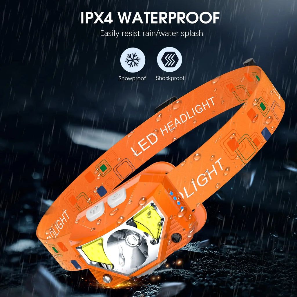 LHKNL Headlamp Flashlight, Lumen Bright Head Lamps LED Rechargeable Camping | Ultra-Light, with White Red Light, 2-Pack Waterproof Motion Sensor Headlight, 8 Modes for Outdoor Running Hiking Fishing Coastal Adventure Co