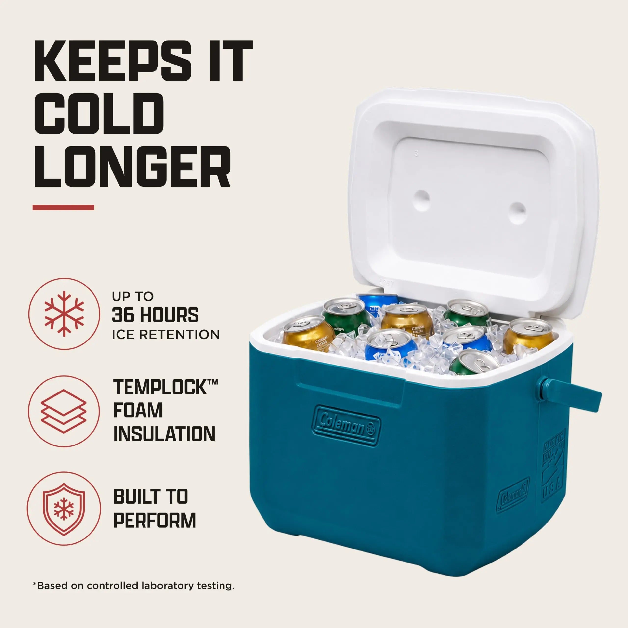Coleman Chiller 9/16/30/48/60qt Cooler with Ice Retention, Leak Resistant, Great for Camping, Concerts, Sports, and More Coastal Adventure Co