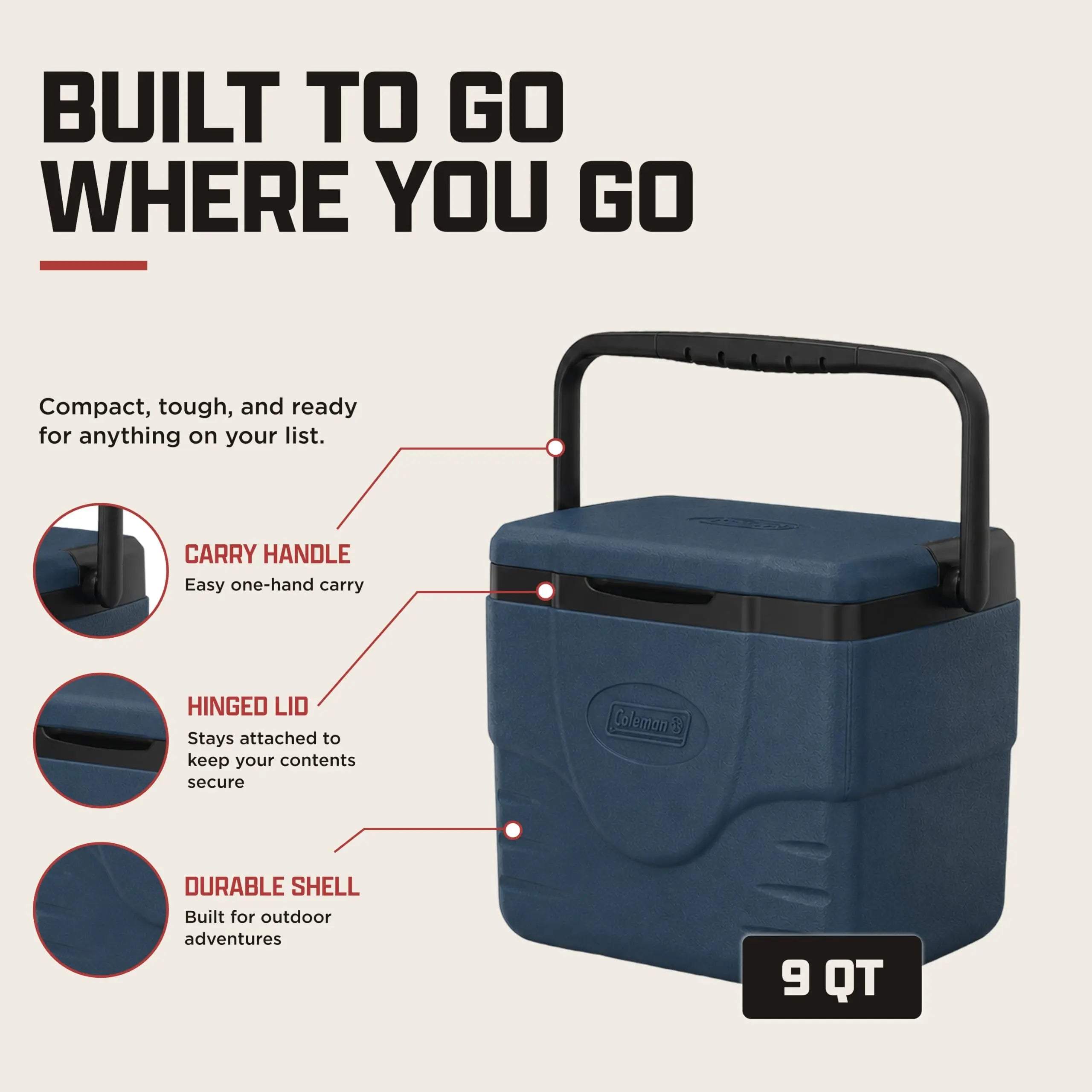 Coleman Chiller 9/16/30/48/60qt Cooler with Ice Retention, Leak Resistant, Great for Camping, Concerts, Sports, and More Coastal Adventure Co