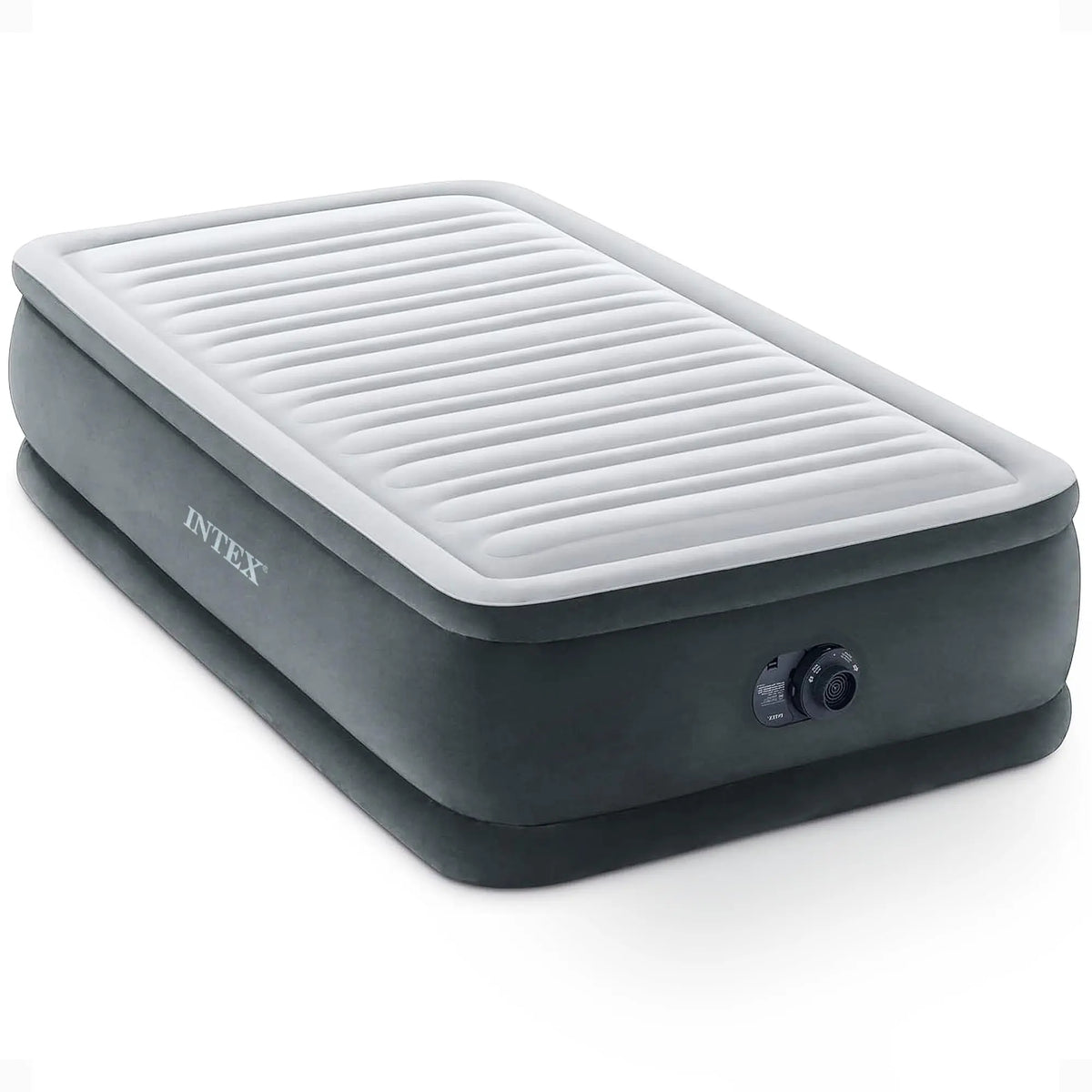 Intex 64417ED 22in Queen Dura-Beam Comfort Plush High-Rise Inflatable Air Mattress with Built in Pump for Travel and Camping, 600lb Weight Capacity Coastal Adventure Co