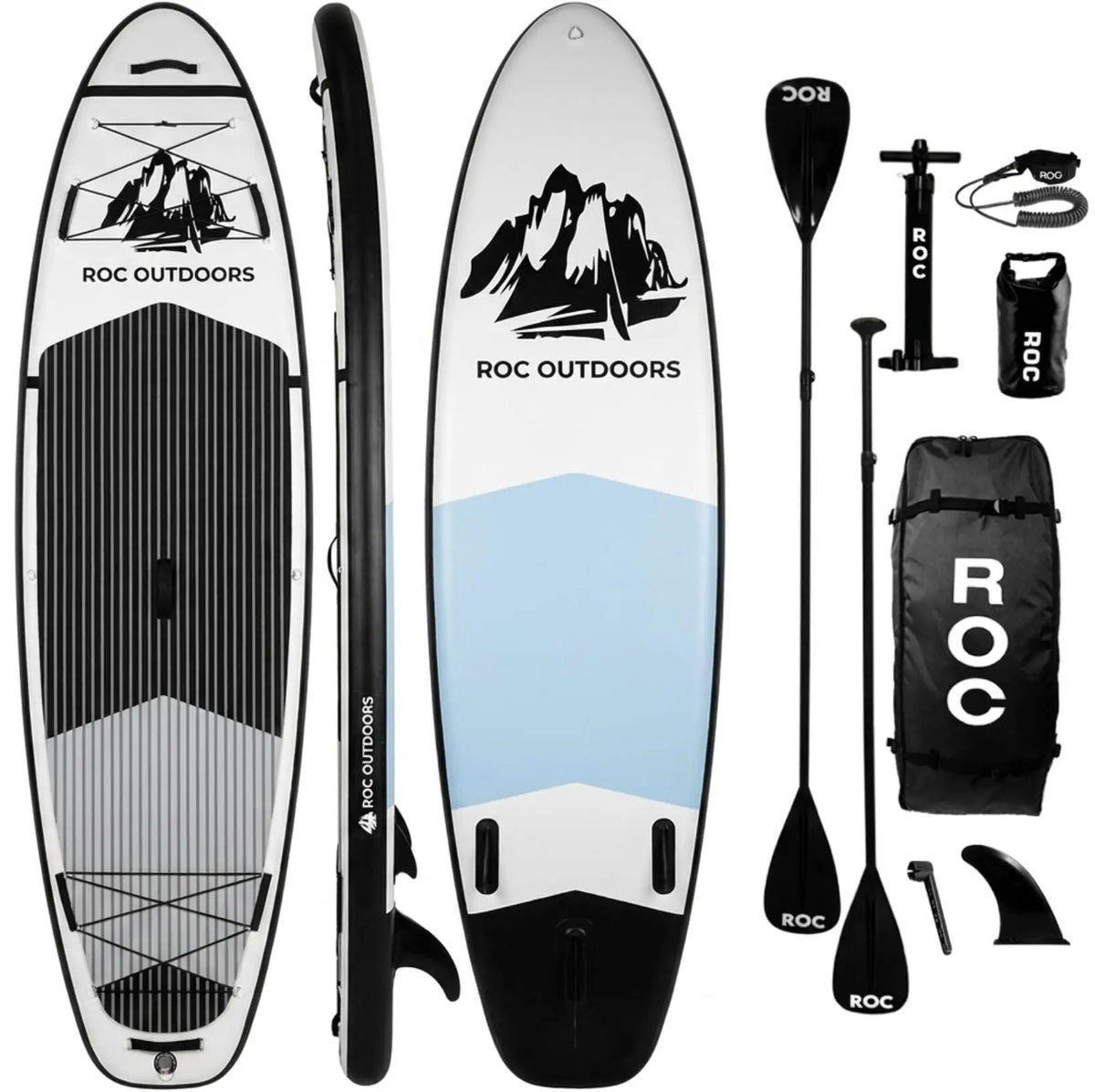 Roc Inflatable Stand Up Paddle Board 10' 6" with Premium SUP Paddle Board Accessories, Wide Stable Design, Non-Slip Comfort Deck for Youth & Adults Coastal Adventure Co