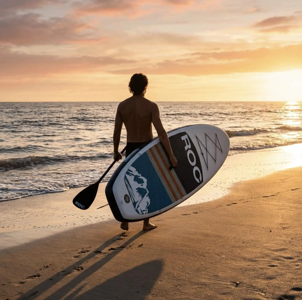 Roc Inflatable Stand Up Paddle Board 10' 6" with Premium SUP Paddle Board Accessories, Wide Stable Design, Non-Slip Comfort Deck for Youth & Adults Coastal Adventure Co