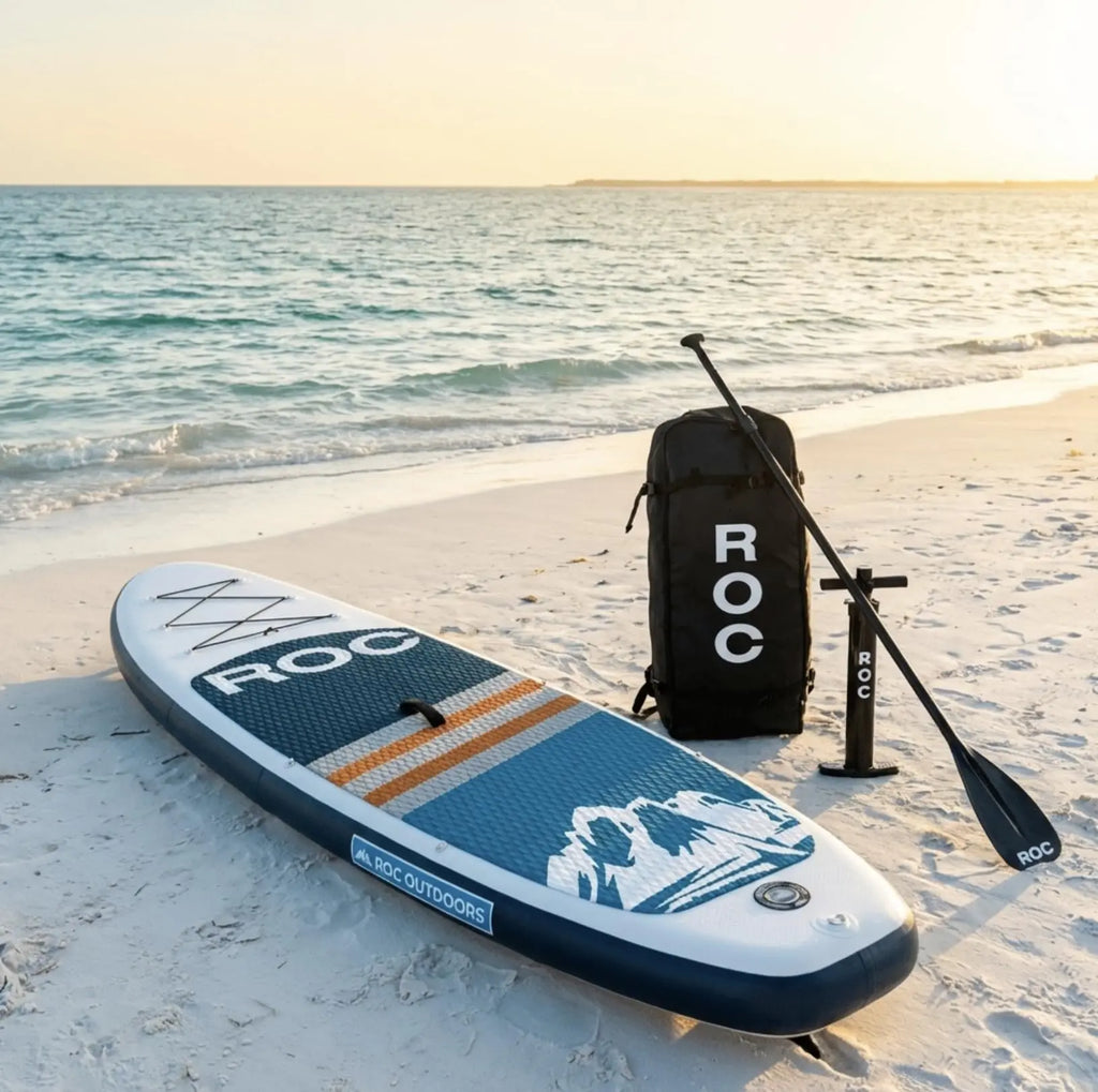 Roc Inflatable Stand Up Paddle Board 10' 6" with Premium SUP Paddle Board Accessories, Wide Stable Design, Non-Slip Comfort Deck for Youth & Adults Coastal Adventure Co