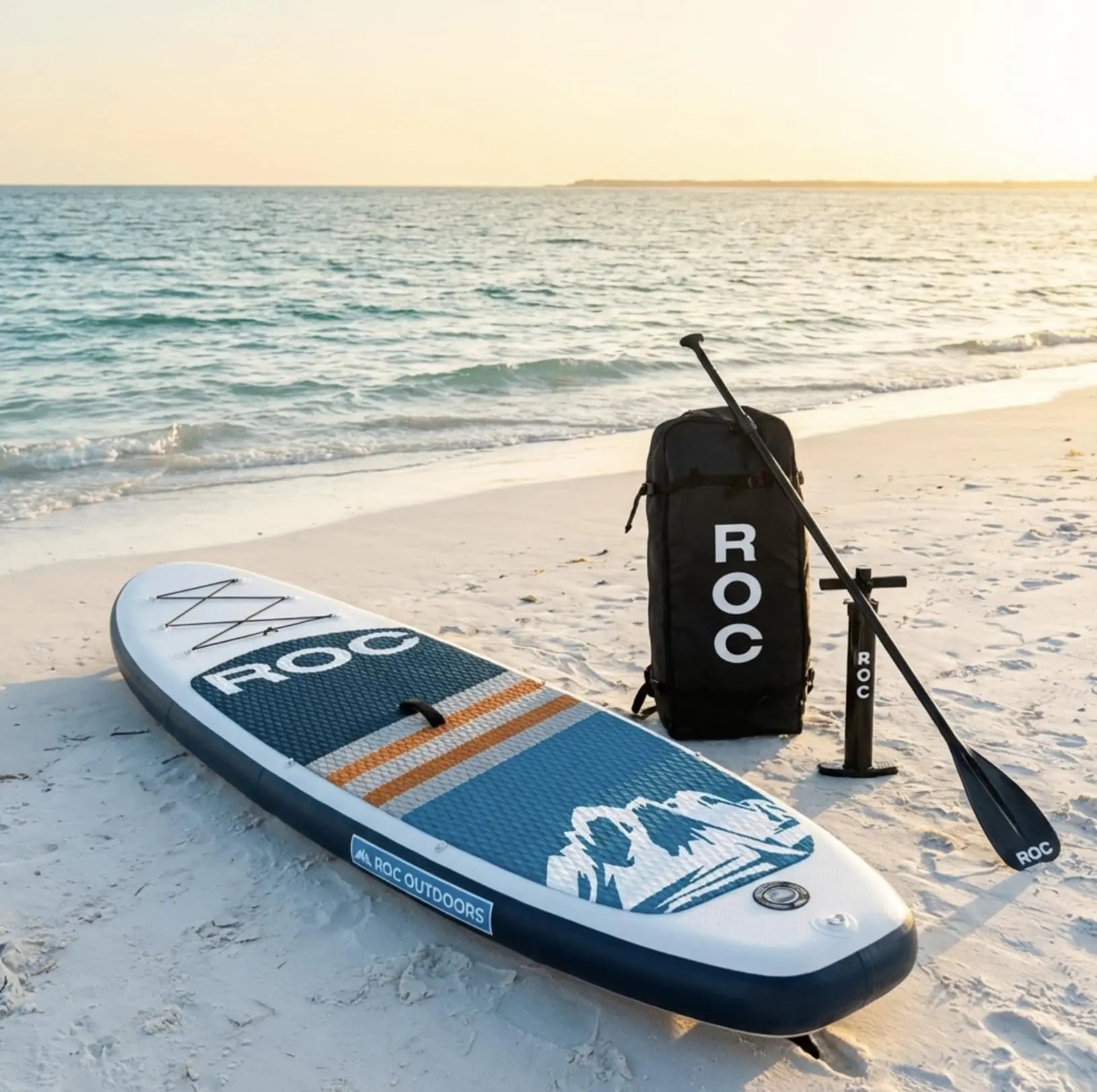 Roc Inflatable Stand Up Paddle Board 10' 6" with Premium SUP Paddle Board Accessories, Wide Stable Design, Non-Slip Comfort Deck for Youth & Adults Coastal Adventure Co