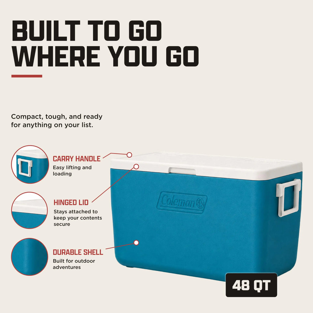 Coleman Chiller 9/16/30/48/60qt Cooler with Ice Retention, Leak Resistant, Great for Camping, Concerts, Sports, and More Coastal Adventure Co