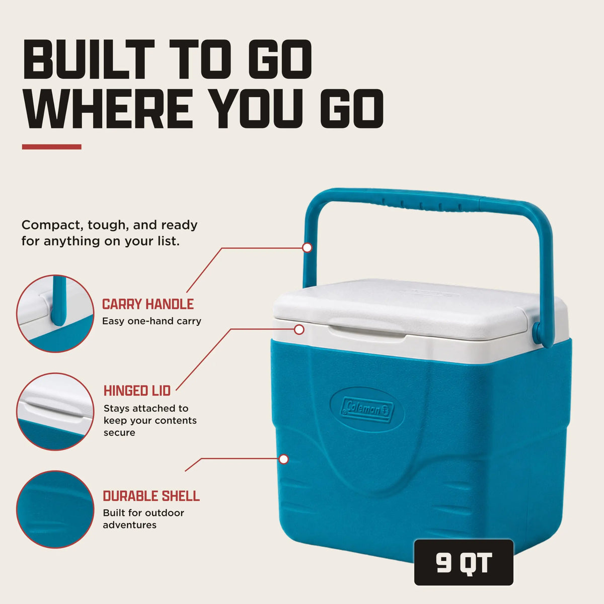 Coleman Chiller 9/16/30/48/60qt Cooler with Ice Retention, Leak Resistant, Great for Camping, Concerts, Sports, and More Coastal Adventure Co