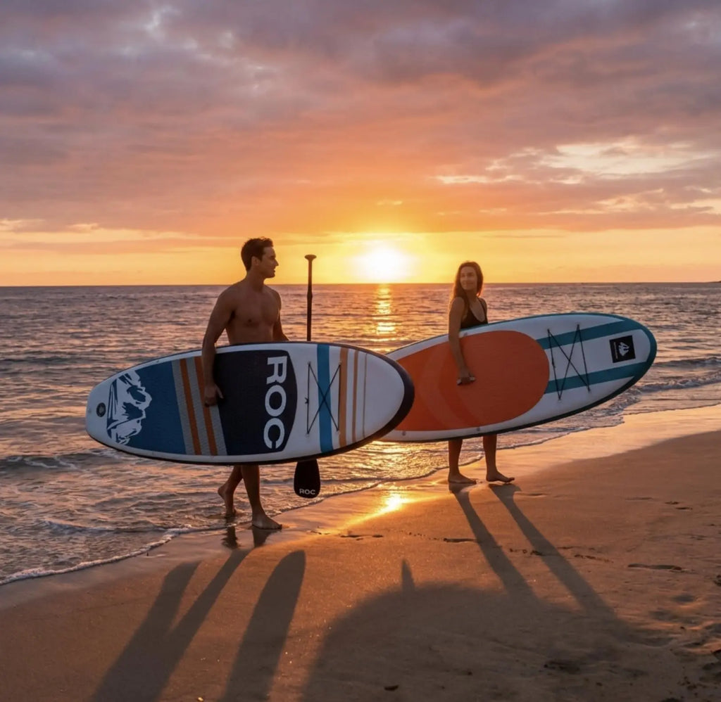 Roc Inflatable Stand Up Paddle Board 10' 6" with Premium SUP Paddle Board Accessories, Wide Stable Design, Non-Slip Comfort Deck for Youth & Adults Coastal Adventure Co