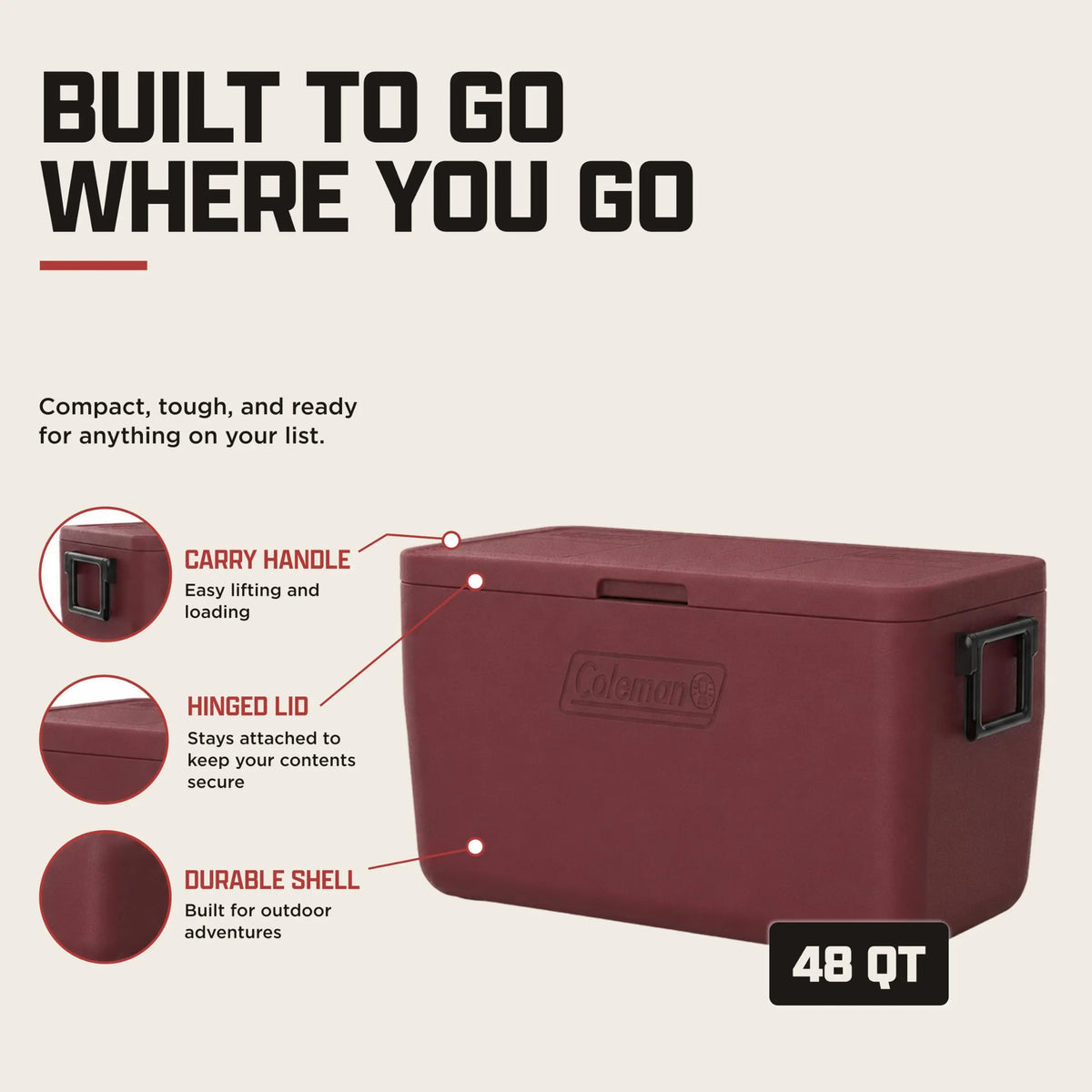 Coleman Chiller 9/16/30/48/60qt Cooler with Ice Retention, Leak Resistant, Great for Camping, Concerts, Sports, and More Coastal Adventure Co