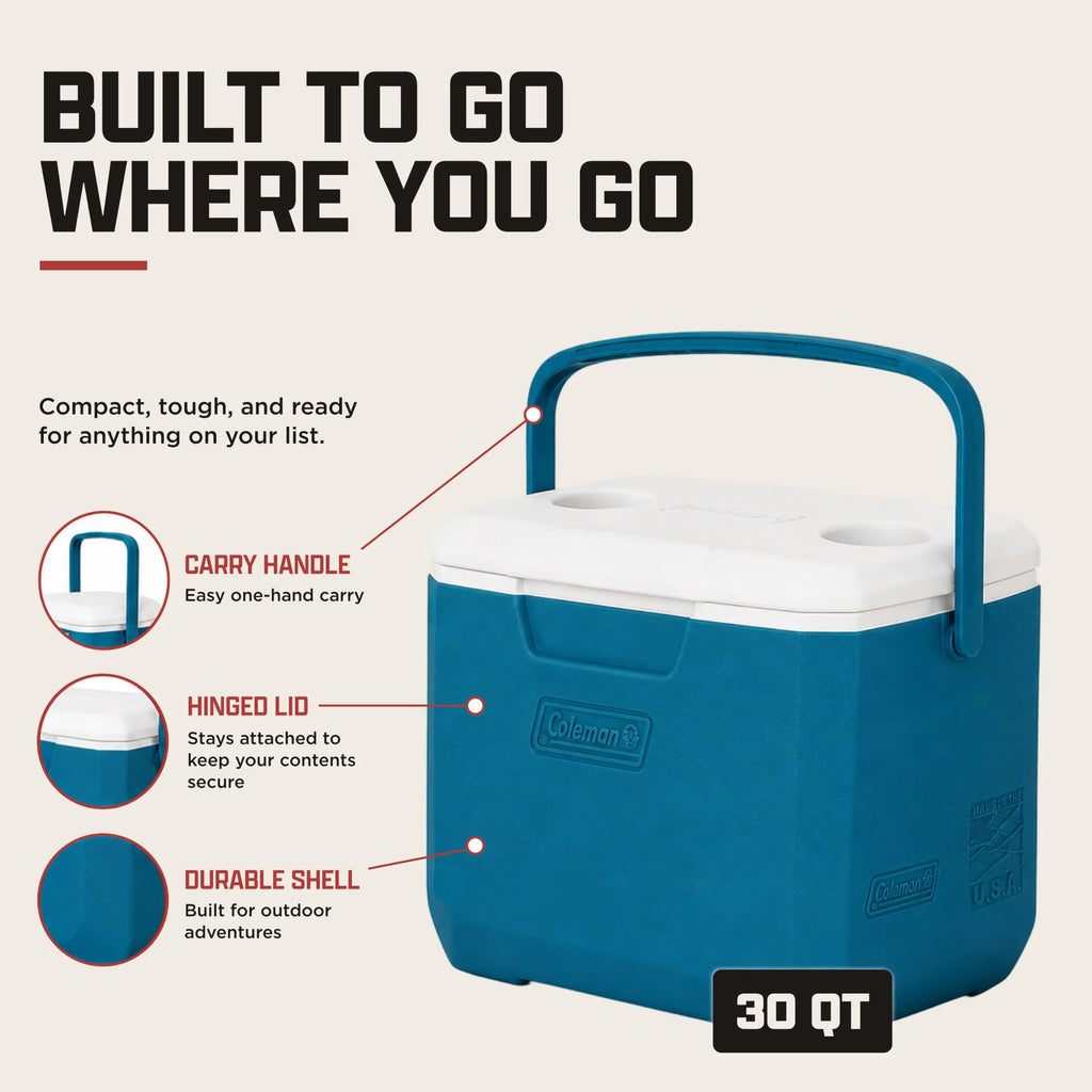 Coleman Chiller 9/16/30/48/60qt Cooler with Ice Retention, Leak Resistant, Great for Camping, Concerts, Sports, and More Coastal Adventure Co