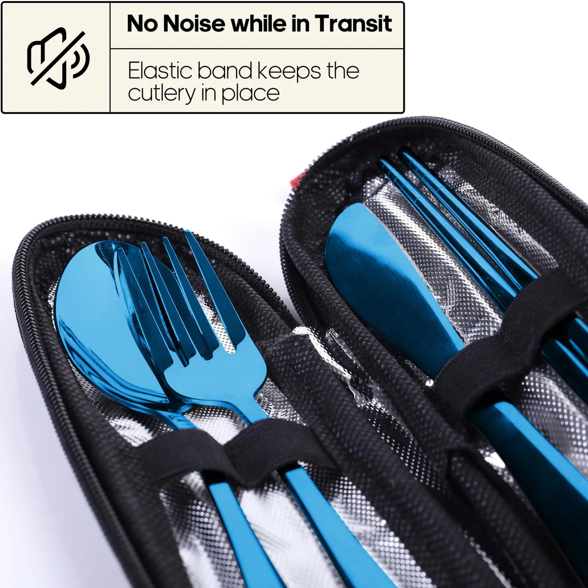 Travel Utensils with Case, Quatish Portable Silverware Set for Work, Stainless Steel Reusable Travel Cutlery Set, Fork and Spoon Set for Camping, Picnic, Gadgets, Lunch Box for Men, Black Coastal Adventure Co