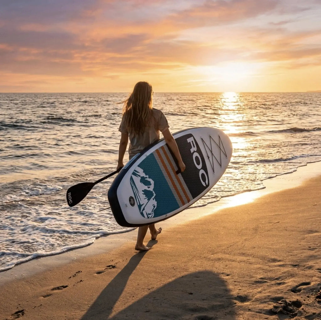 Roc Inflatable Stand Up Paddle Board 10' 6" with Premium SUP Paddle Board Accessories, Wide Stable Design, Non-Slip Comfort Deck for Youth & Adults Coastal Adventure Co