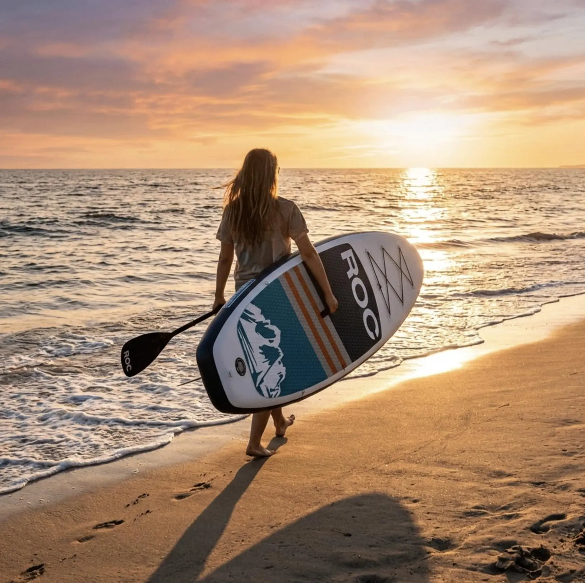 Roc Inflatable Stand Up Paddle Board 10' 6" with Premium SUP Paddle Board Accessories, Wide Stable Design, Non-Slip Comfort Deck for Youth & Adults Coastal Adventure Co
