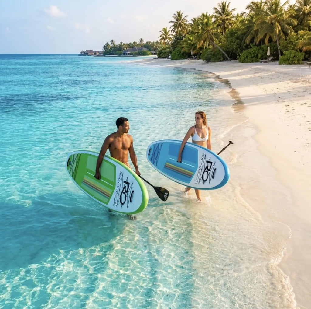 Roc Inflatable Stand Up Paddle Board 10' 6" with Premium SUP Paddle Board Accessories, Wide Stable Design, Non-Slip Comfort Deck for Youth & Adults Coastal Adventure Co