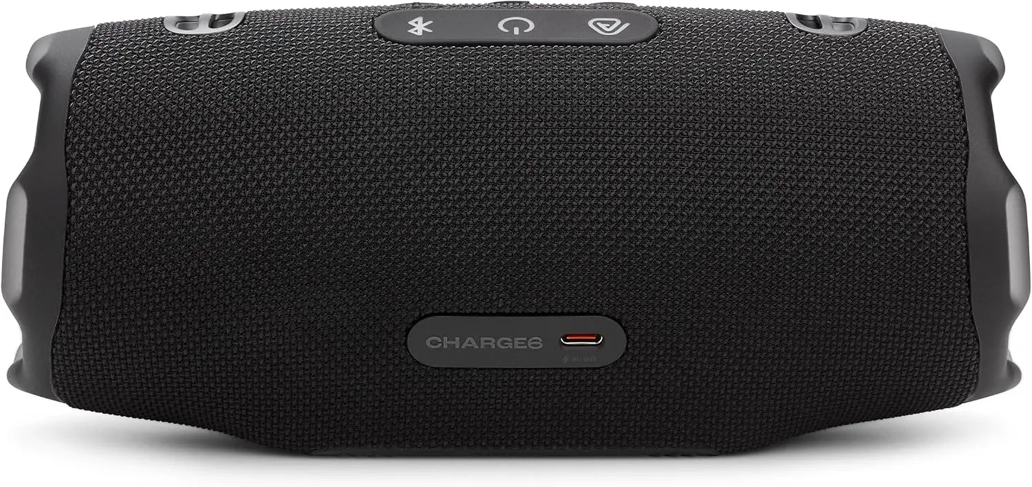 JBL Charge 6 Portable Bluetooth Speaker, Waterproof, Drop-Proof - Black | Long Battery Life Up To 28 Hours, Quick Charging, Built-In Powerbank, Weatherproof For Outdoor, Poolside, And Shower Use Coastal Adventure Co