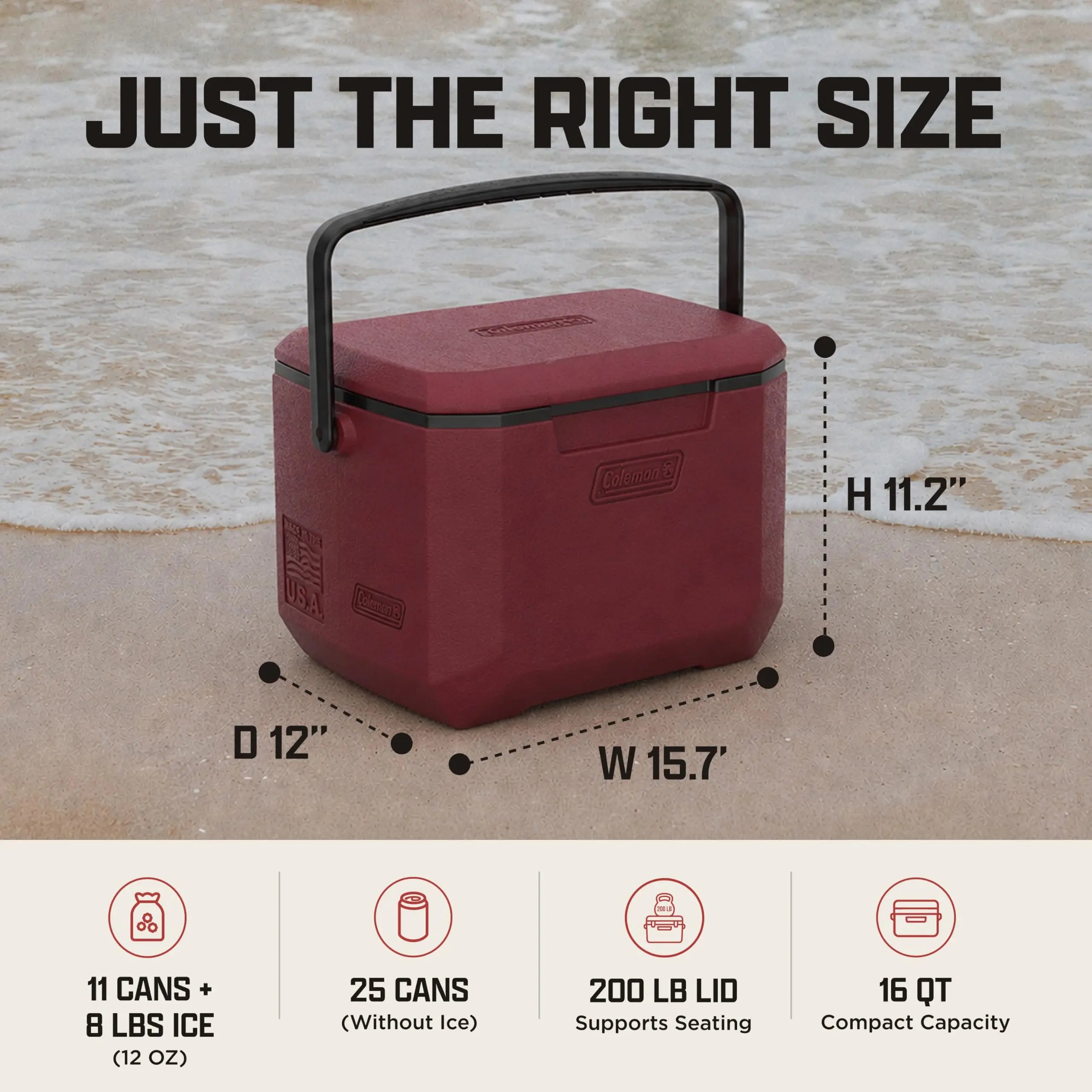 Coleman Chiller 9/16/30/48/60qt Cooler with Ice Retention, Leak Resistant, Great for Camping, Concerts, Sports, and More Coastal Adventure Co