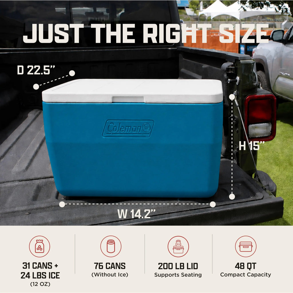 Coleman Chiller 9/16/30/48/60qt Cooler with Ice Retention, Leak Resistant, Great for Camping, Concerts, Sports, and More Coastal Adventure Co