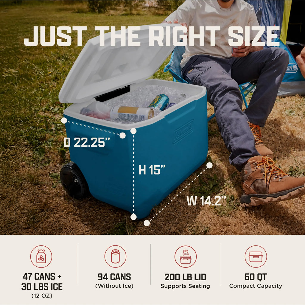 Coleman Chiller 9/16/30/48/60qt Cooler with Ice Retention, Leak Resistant, Great for Camping, Concerts, Sports, and More Coastal Adventure Co