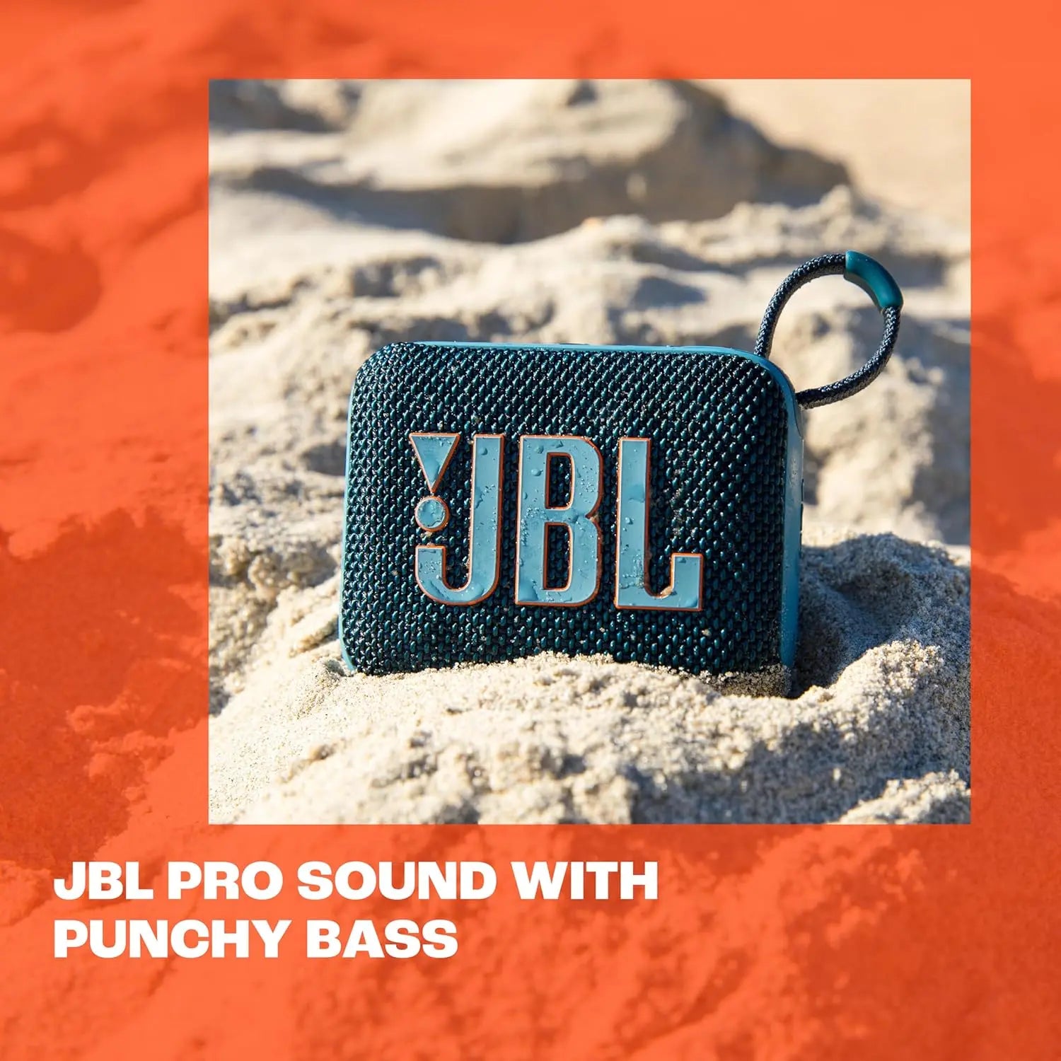 JBL Go 4 - Ultra-Portable Bluetooth Speaker - Sand | Ultra-portable JBL Pro Sound with punchier bass, Up to 7 hours of playtime plus 2 hours with Playtime Boost Coastal Adventure Co