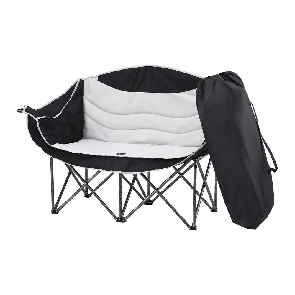 Weisshorn Camping Chair Double Folding Moon Chair Portable Seat 240KG-0