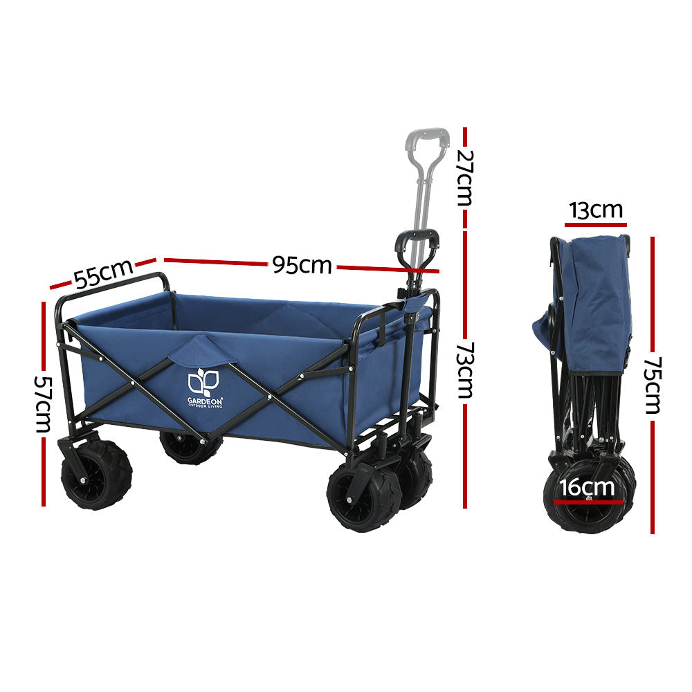 NNEDSZ Garden Cart Folding 120kg Trolley Camping Wagon Barrow Outdoor Beach-1