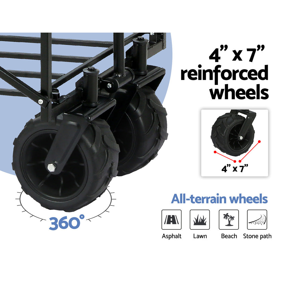 NNEDSZ Garden Cart Folding 120kg Trolley Camping Wagon Barrow Outdoor Beach-4