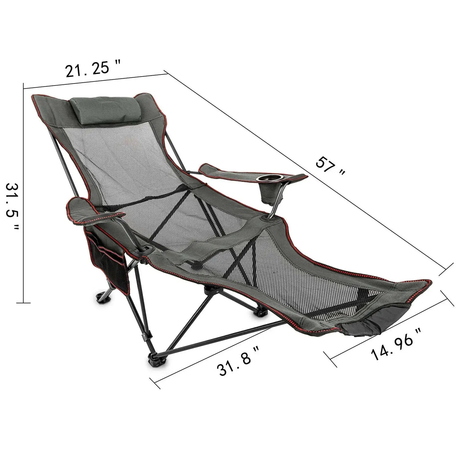 NNEOBA Outdoor Folding Camp Chair with Backrest & Footrest NNEOBA