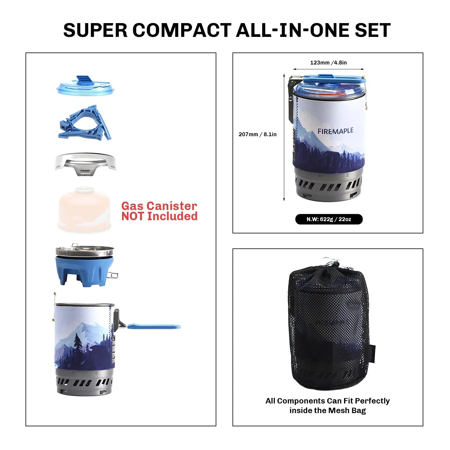 Camping Stove with Micro Regulator Valve Blue