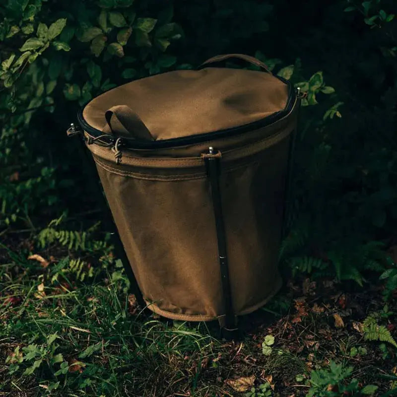 Collapsible 20L Outdoor Camping Trash Bin Waste Container Khaki OBA