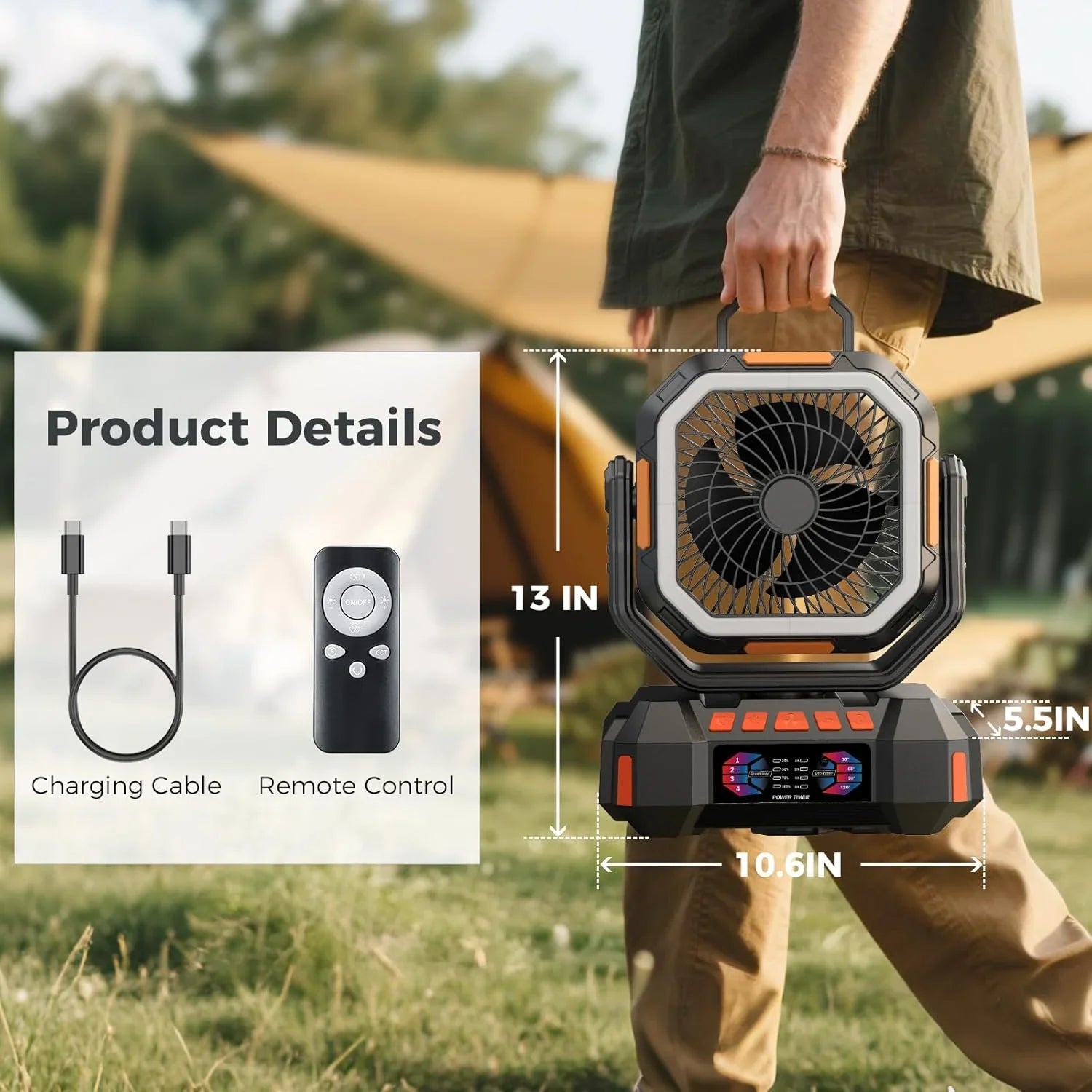 NNEOBA 40000mAh Rechargeable Camping Fan