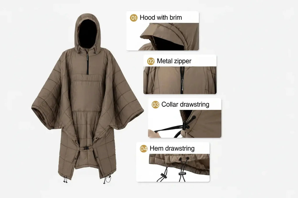 Wearable Camping Hooded Blanket NNEOBA