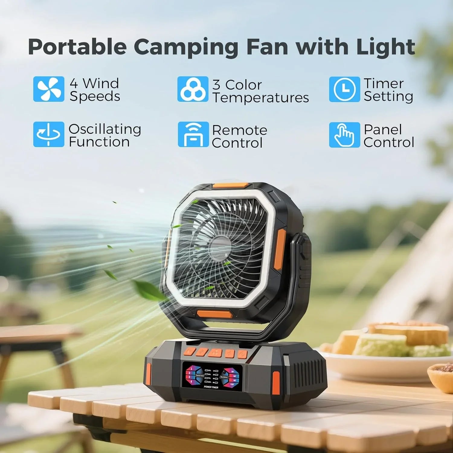 NNEOBA 40000mAh Rechargeable Camping Fan