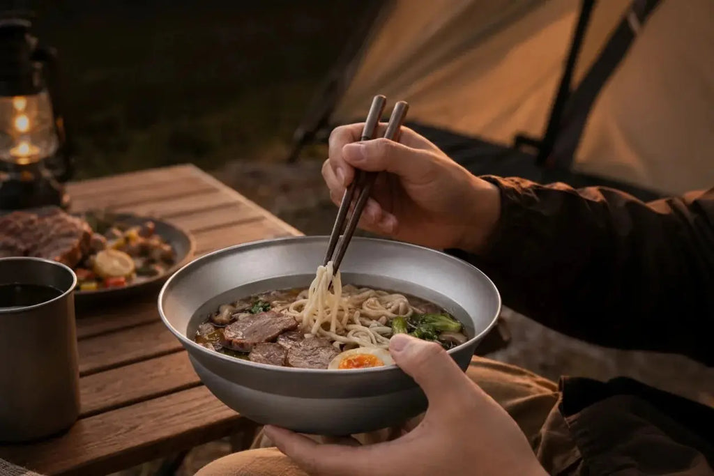 Titanium Camping Meal Bowl Plate NNEOBA