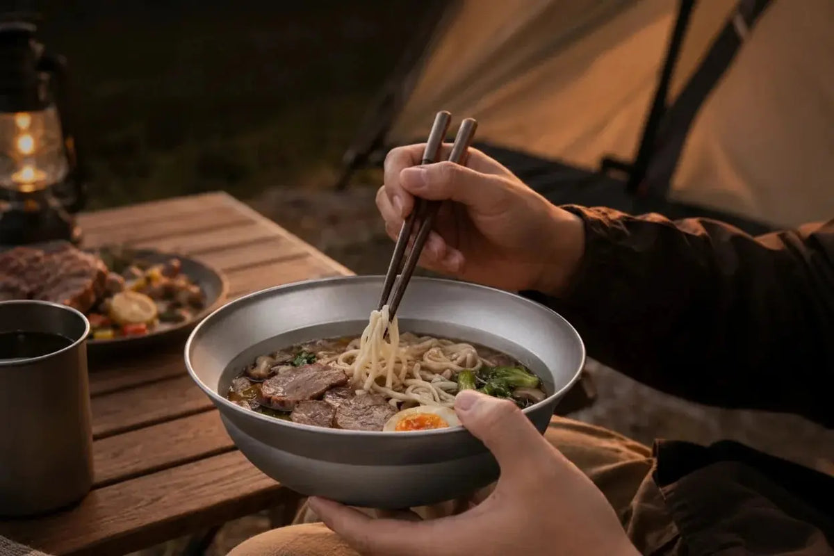 Titanium Camping Meal Bowl Plate NNEOBA