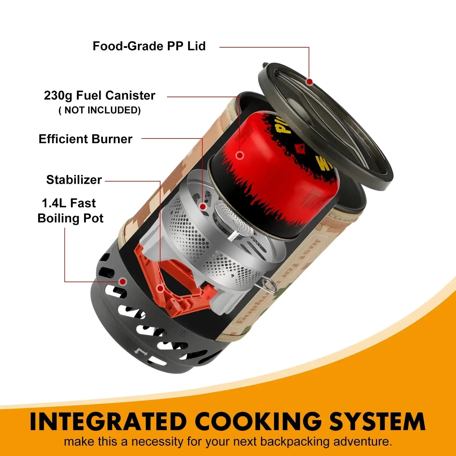1.4L Backpacking Stove Cooking System NNEOBA