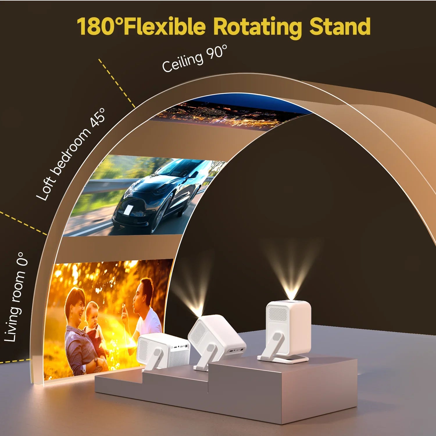 4K HD Portable Projector White