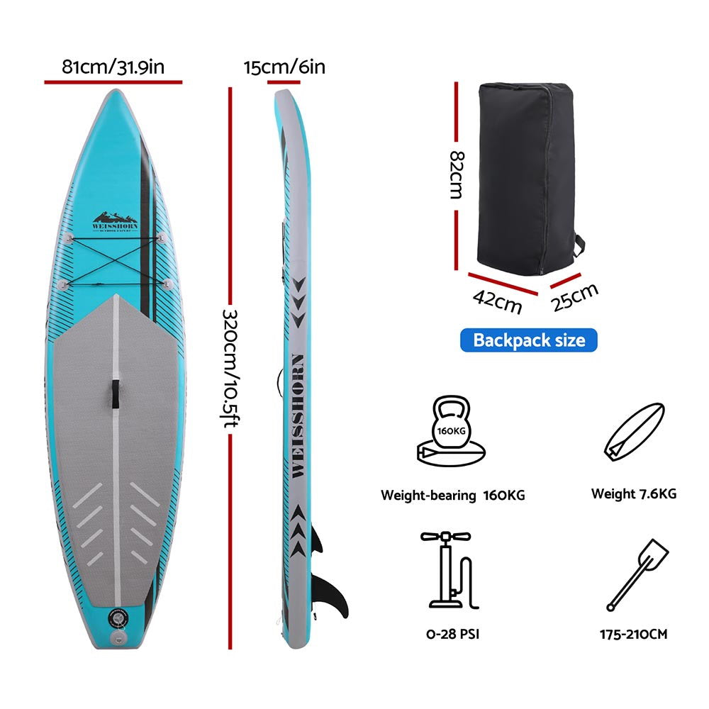 Weisshorn Stand Up Paddle Board 10.5ft Inflatable