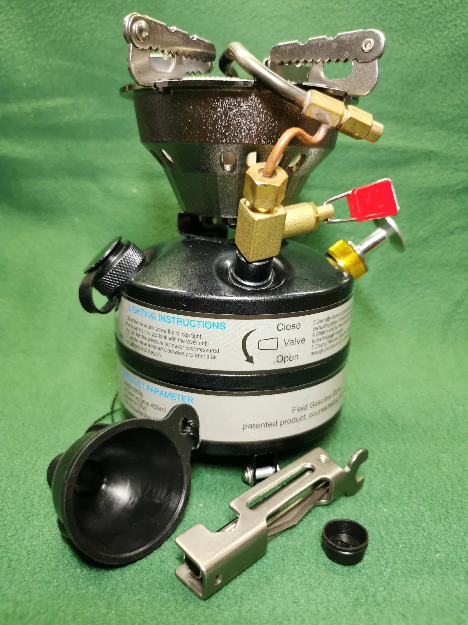 Portable Camping Gasoline Stove Black