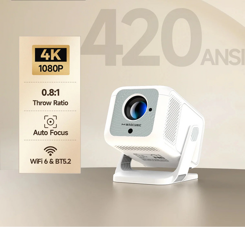 4K HD Portable Projector White