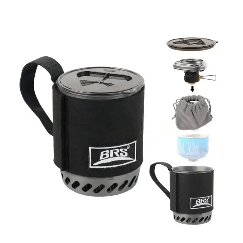 NNEOBA Jet Boil Camping Stove with Heat Exchanger – Portable Gas Stove & Cooking Pot Set