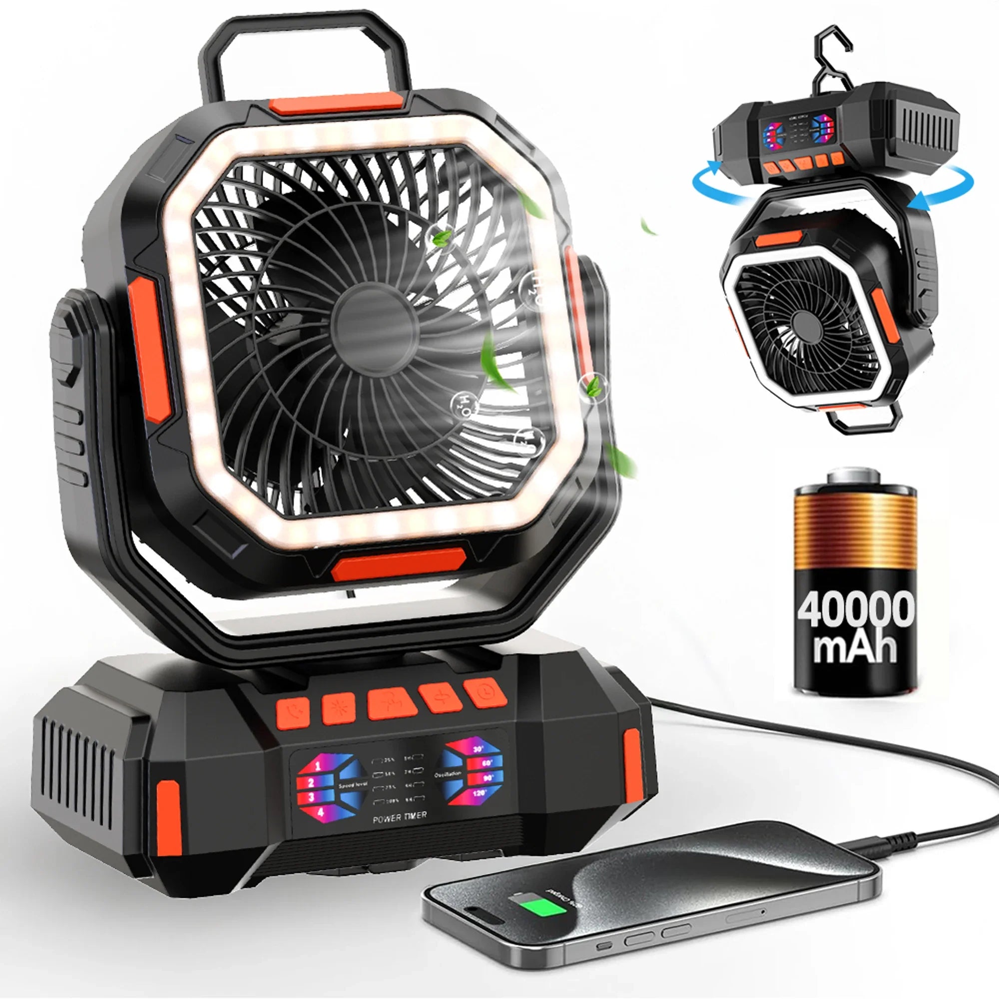 NNEOBA 40000mAh Rechargeable Camping Fan